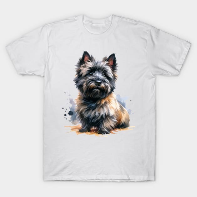 Watercolor Cairn Terrier - Beautiful Dog T-Shirt by Edd Paint Something